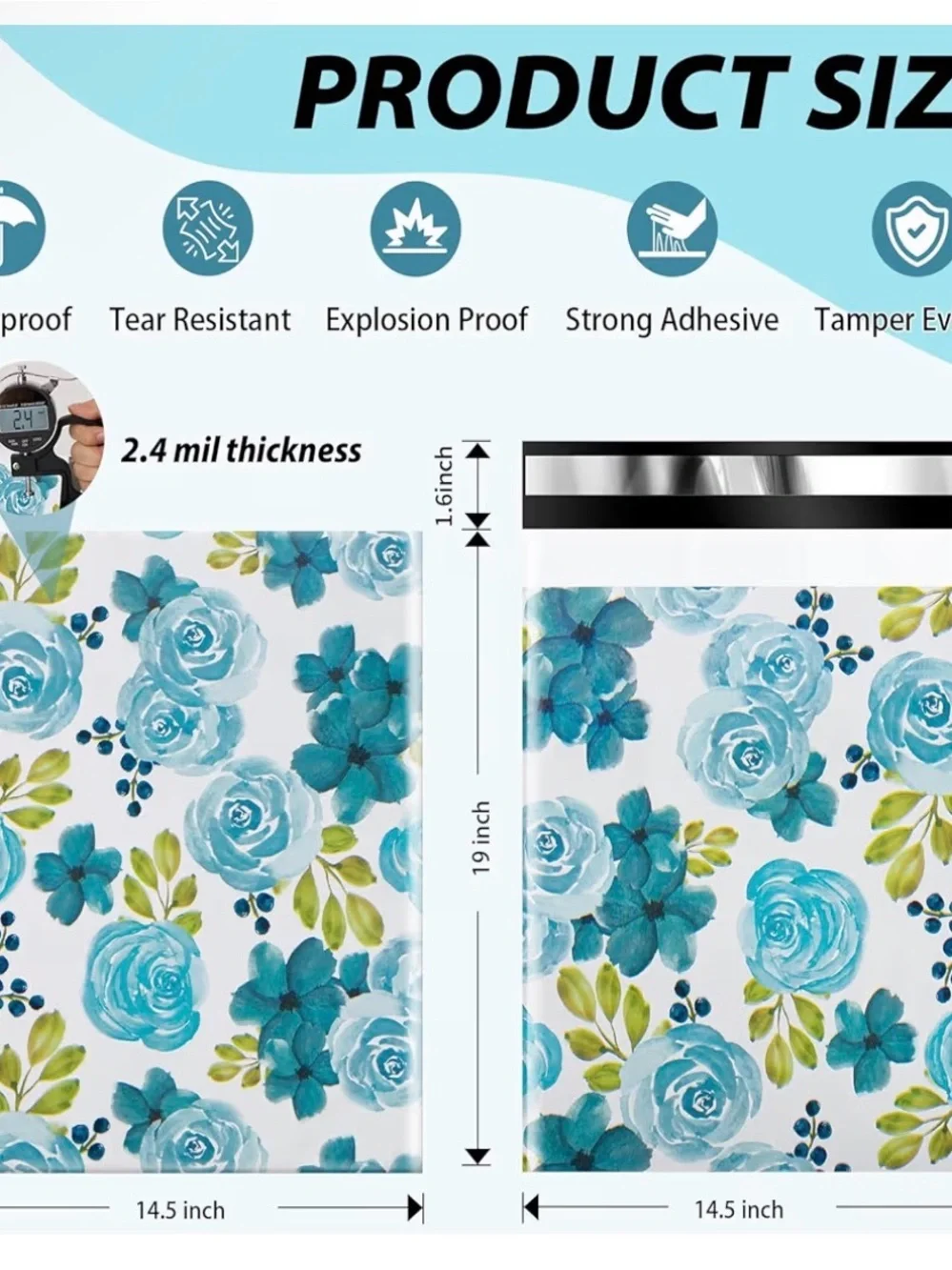 Polymailers Blue Floral 14.5x19